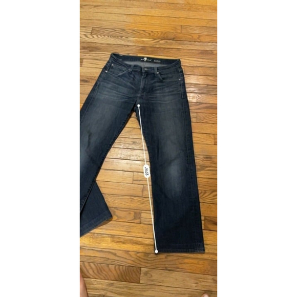 Seven 7 For All Mankind Austyn Dark Wash Denim Jeans Distressed Men’s Sz 31 - Picture 6 of 6